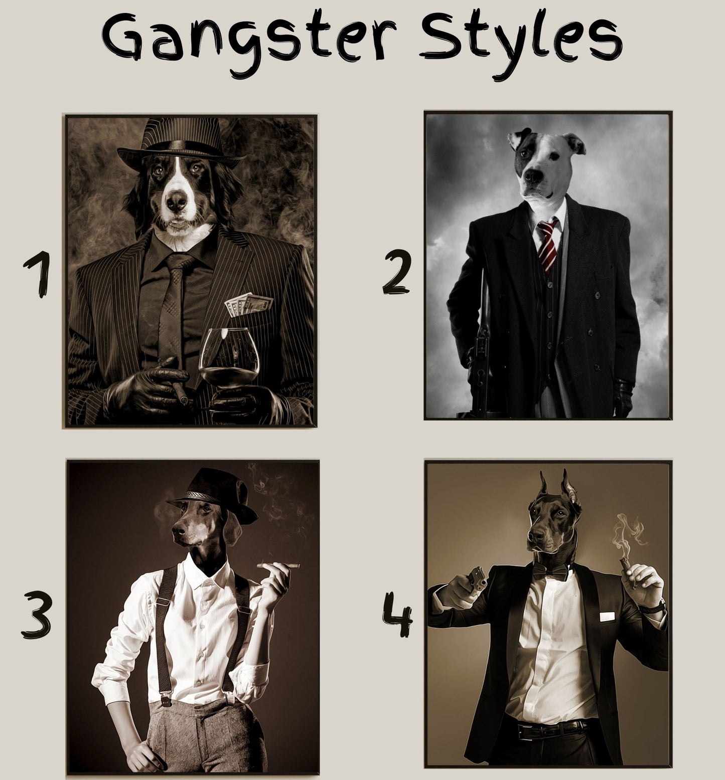 Custom Gangster pet portrait- Laila Shack