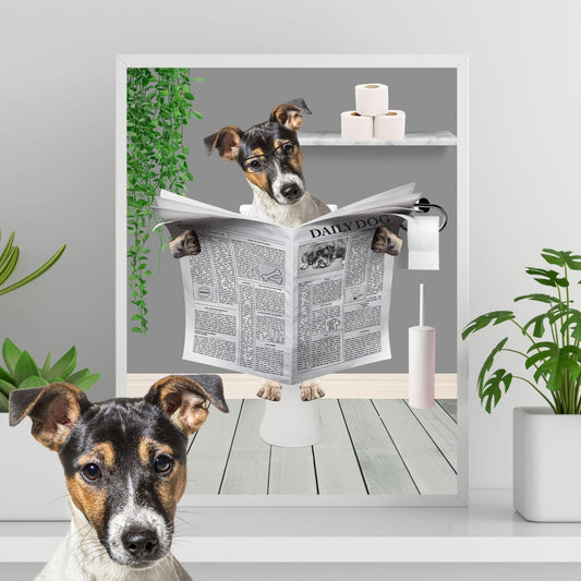 Custom Pet On The Toilet Portrait - Laila Shack