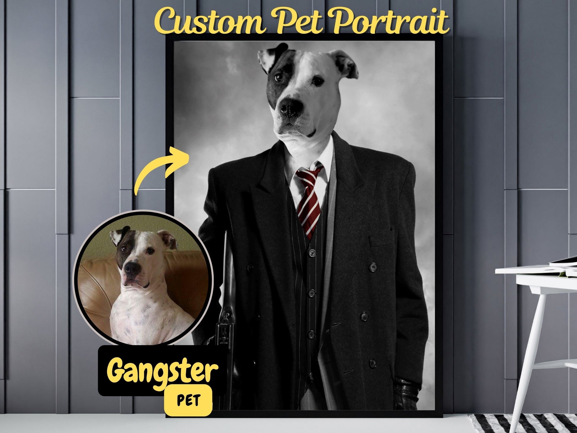 gangster pet portrait