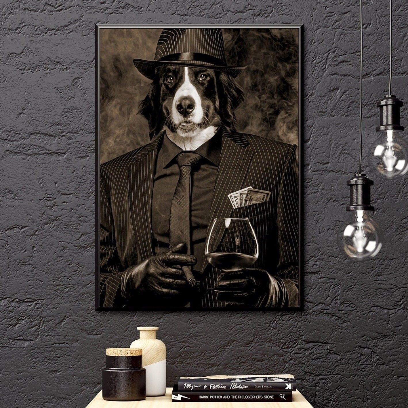 gangster dog portrait