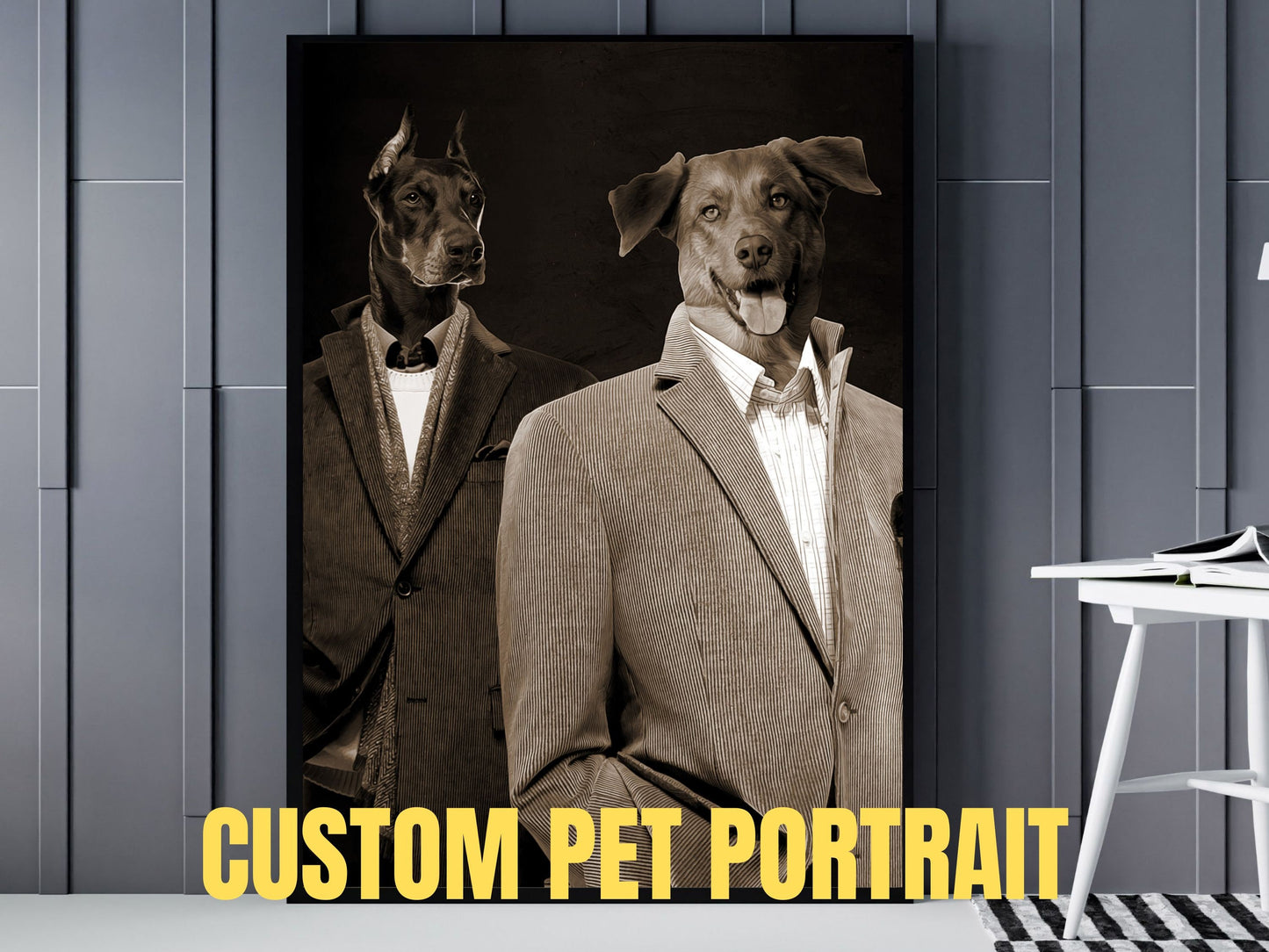 custom gangster pet portrait
